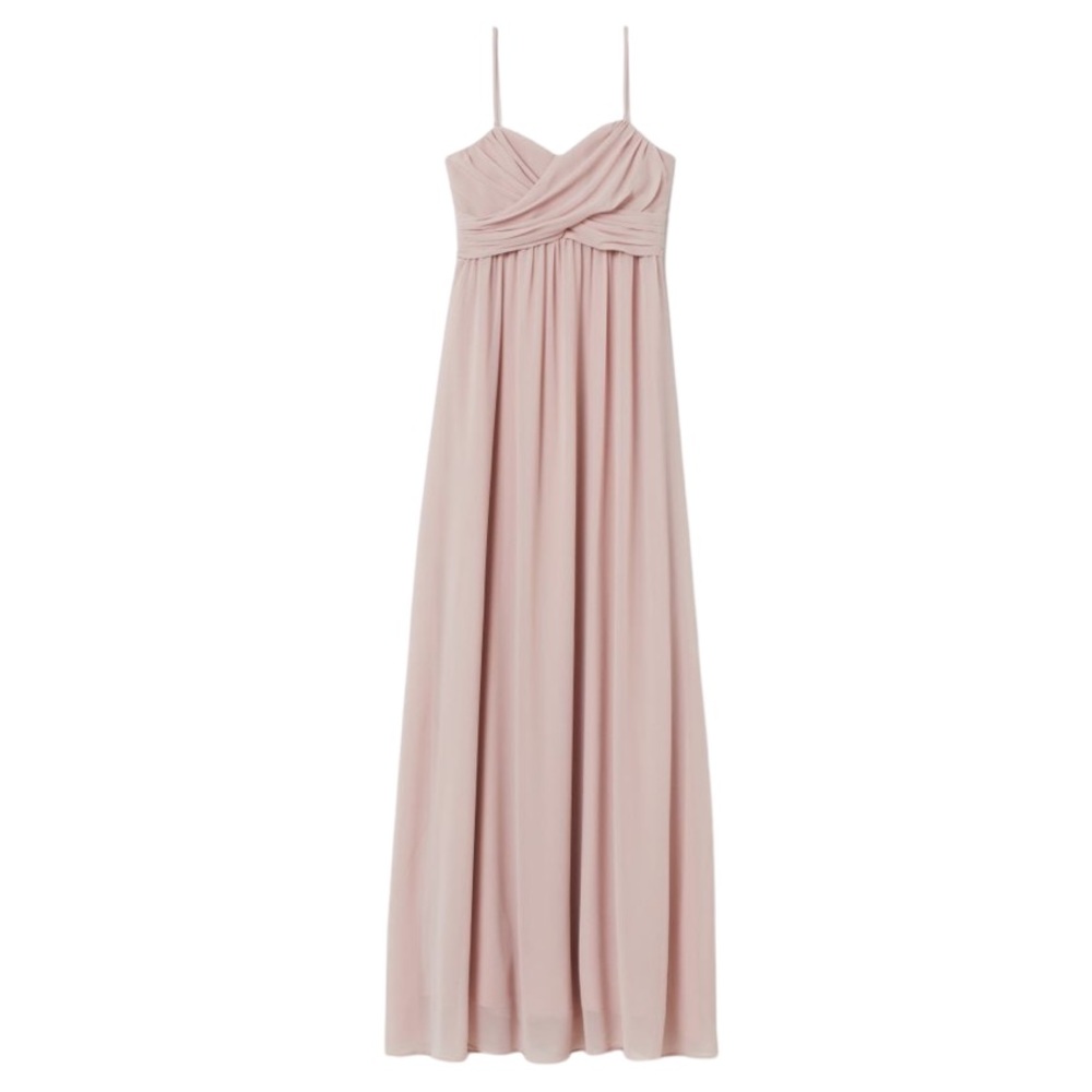 H&M Long Bandeau Dress in powder pink color for prom wedding bridesmaid bridal